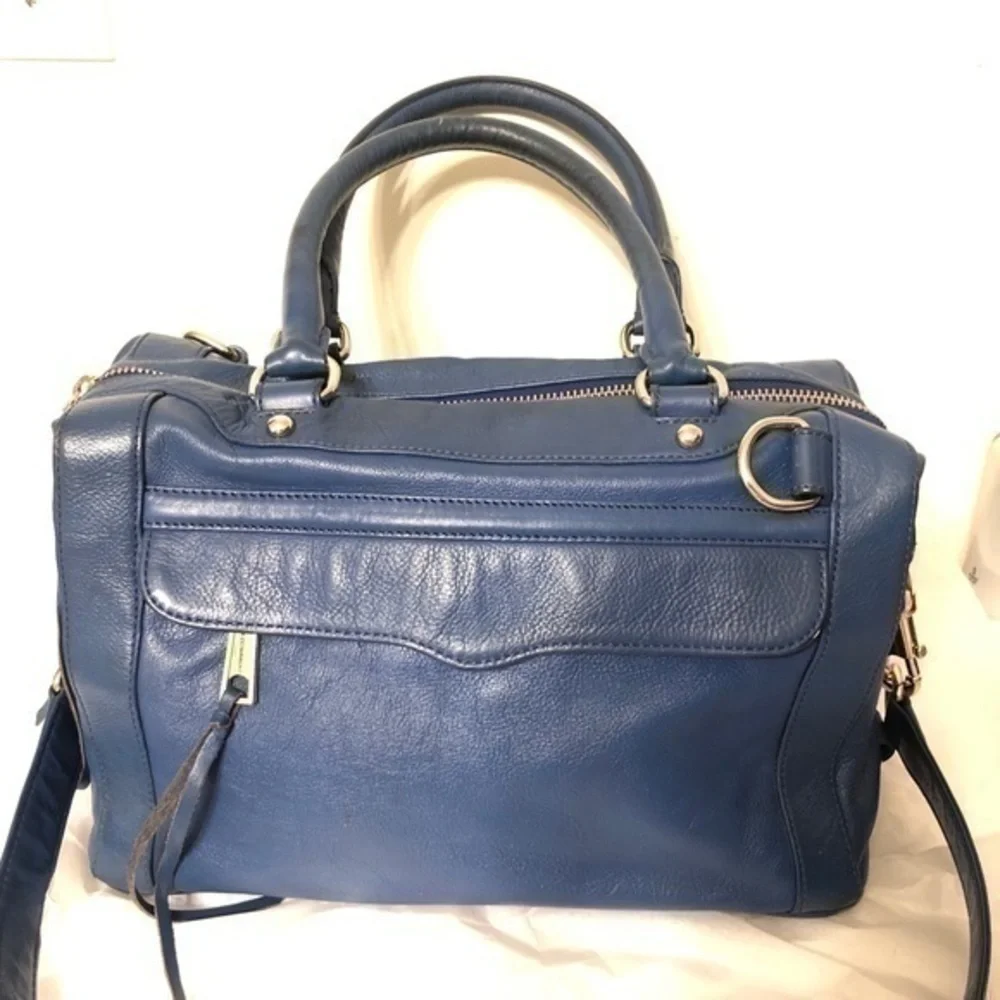 Rebecca MINKOFF blue leather satchel two way bag